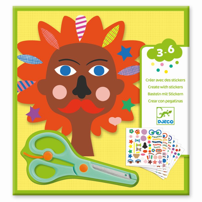 Basteln mit Stickern: Friseur von Djeco
