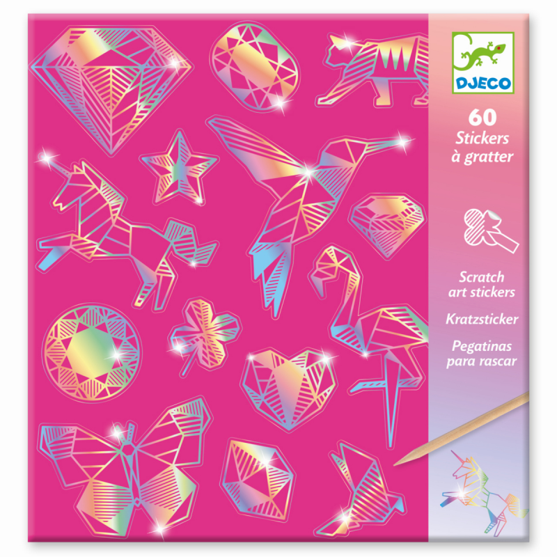 60 Kratzbild-Sticker - "Diamant" von Djeco