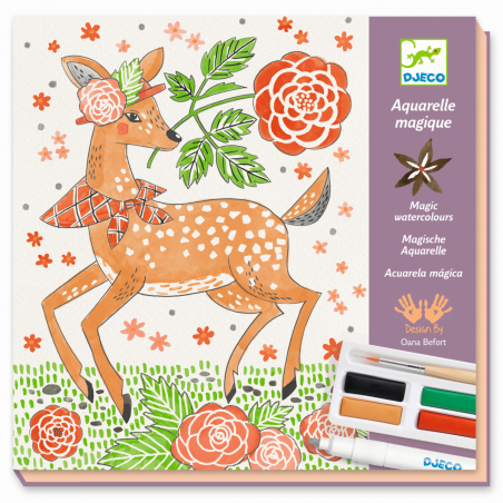 Magische Aquarellmalerei: "Waldtiere" von Djeco