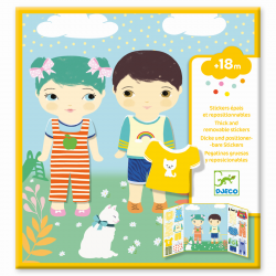 Ablösbare Sticker - Anziehspiel "Junge und Mädchen" von Djeco