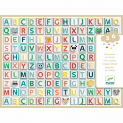 300 Puffy-Sticker: Buchstaben von Djeco