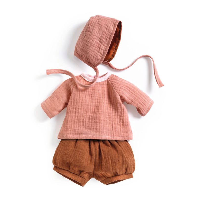 POMEA Puppenkleidung - 3-tlg. Outfit Peach von Djeco